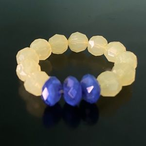 Blue and yellow beaded bracelet